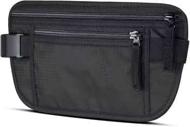 Pochete Doleira Antifurto para Dia a Dia com 2 Compartimentos e Resistente à Água Discreta Segurança Preta