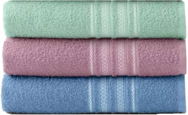 Kit 3 Toalhas de Banho Teka Escala, 100% Algodão, 280 g/m² (Verde/Vinho/Azul)