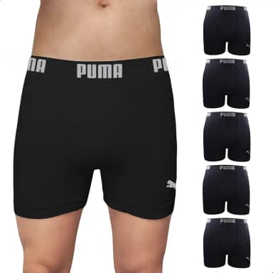 Kit 5 Cuecas Boxer Puma Sem Costura Microfibra Performance Elástico 40MM Masculino Adulto
