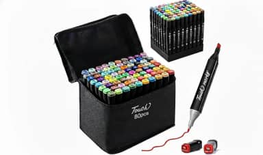 Kit Canetinhas para Colorir 80 Cores – Canetas Dupla Ponta Profissionais | Canetinha Marcador Lápis de Cor para Pintura, Desenho, Escola e Artesanato