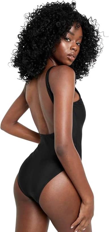 Maio Body de Natação Moda Praia Slim Fitness Preto