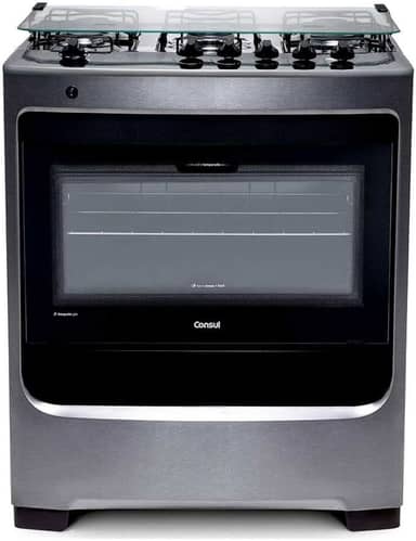 Fogão Consul 5 bocas cor Inox com botões removíveis - CFS5NAR