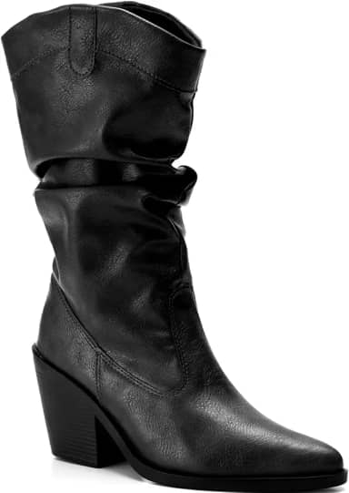 Bota Feminina Lumiss Western Texana Slouchy Cano Médio Enrugada