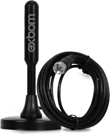 Antena Digital Para Tv Smart Tv Converso Cabo Com 5 Metros Tv Digital e Analógica Interna e Externa Conversor Hdtv Uhf Base Magnética