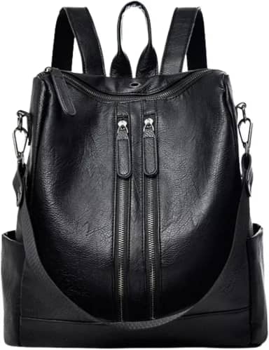 Mochila Feminina de Couro Sintético Casual Bolsa de Viagem