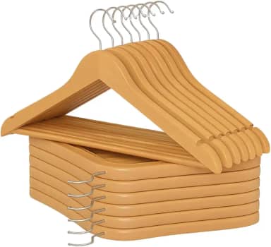 Kit 10 Cabides de Madeira Giratorio 360° Adulto Premium ParaRoupas, Calças, Camisas, Camisetas e Ternos Reforçado