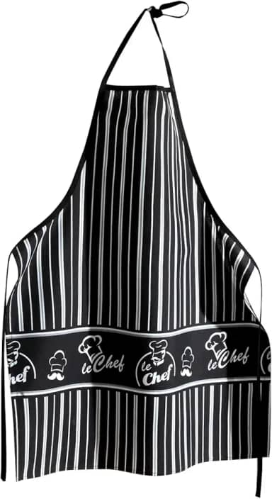 Avental Dohler Clean Le Chef – Preto Listrado Gourmet para Cozinha e Churrasco