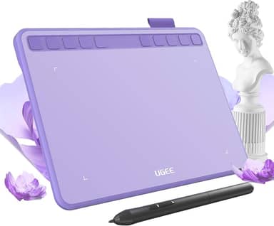 Ugee Tablet de desenho 16,5 x 10 polegadas com 10 teclas de atalho, tablet digital sem bateria Stylus 8192 sensibilidade à pressão função de inclinação de 60° almofada de desenho para PC, Mac,