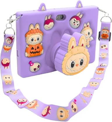 Tablet Infantil E15 Tela 7' IPS 128GB / 8GB RAM Bateria 4000 mAh, Câmera 8MP, Android 12 com Capa Silicone e Alça para Jogos, Entretenimento (Roxo)