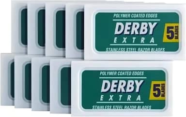 Lâmina De Barbear Inteira Derby Extra Em Aço Inox 50 Peças