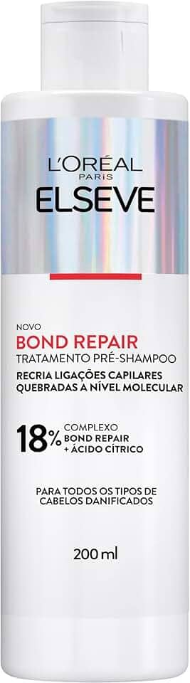 L'Oréal Paris Elseve Bond Repair Tratamento Pré-Shampoo, Reparação Molecular que Reconstrói Ligações e Devolve a Força Original, com Ácido Cítrico, 200ml