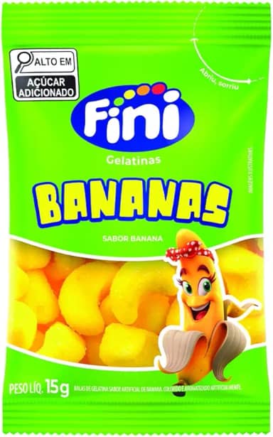 Balas De Gelatina Bananas Fini Com 12 Unidades