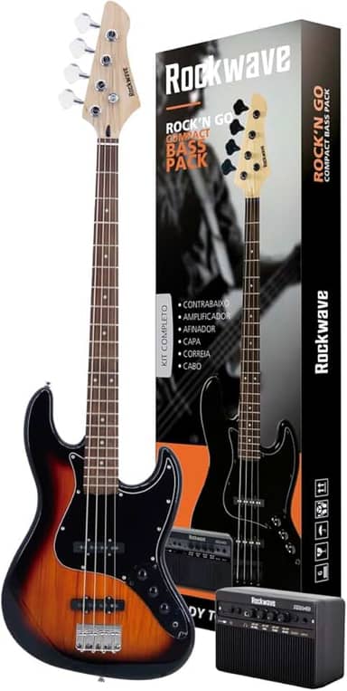 Kit Completo Contrabaixo Rockwave Rbk400 + Capa E Acessórios (SB)