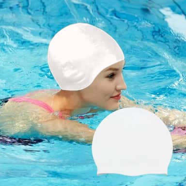 Touca de natação unissex de silicone para adultos, impermeável, durável, antiderrapante