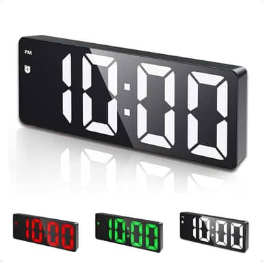 Relogio Despertador Led Para Quarto Com Luz Noturna E Temperatura Relógio De Mesa USB Digital Visor 12/24h Brilho Ajustável (Led Branca)