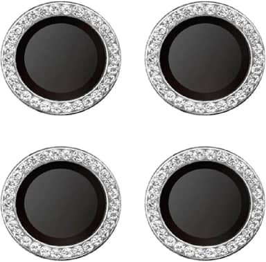 Kit (4* Pcs) Película Câmera Strass Diamonte Redmi Note 14 Pro/Note 14 Pro+ Plus/Poco X7 5G - Protetor da Lente Anti Risco (PRATA)