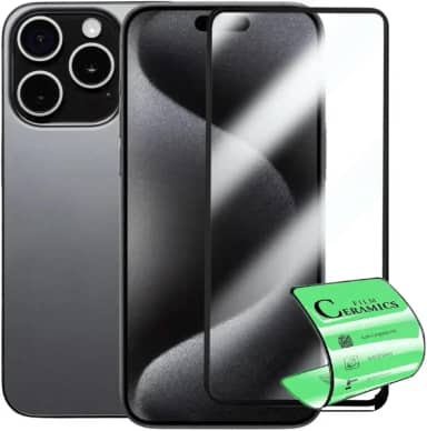 Película Protetora em Cerâmica 9D para iPhone 15 Pro, Anti-Impressão Digital