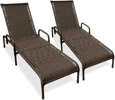 Kit 2 Espreguiçadeiras Catar com Regulagem para Piscina, Área Externa - Tabaco