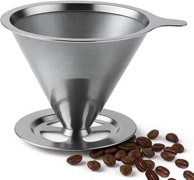 Filtro Coador Permanente de Café em Inox – Reutilizável, Durável, Fácil de Limpar – Ideal para Cafeteiras, Xícaras e Uso Diário – Premium