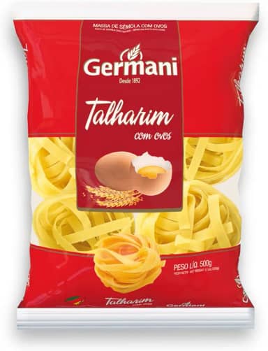 Germani Alimentos Macarrão Talharim Médio Com Ovos Germani 500G Massa Talharim De Sêmola Com Ovos Pasta Tagliatelle Medie All Uovo Vermelho Um Ninho Delicioso De Sabor Receita Caseira Desde 1892