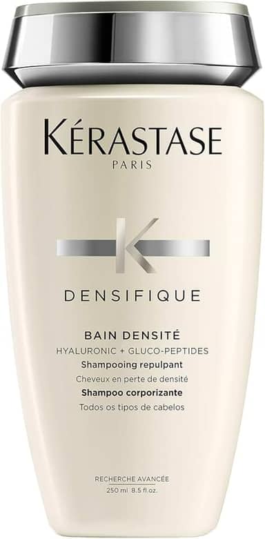 Kérastase Densifique Bain Densité Shampoo, Para Cabelos Finos e Ralos, Aporta Densidade e Volume, com Ácido Hialurônico e Ceramidas, 250ml