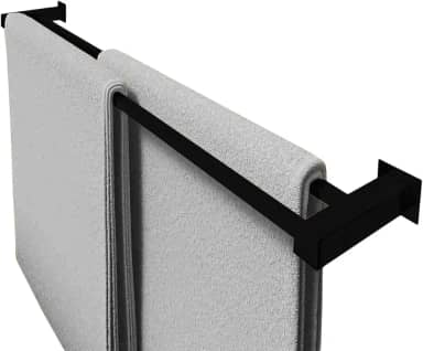 Toalheiro Duplo Inox Preto Fosco 60cm De Banheiro [Q-TD60PF]