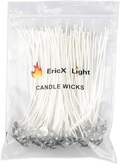 EricX Light 100 peças de pavio de vela de algodão pré-encerado para fazer velas, faça você mesmo