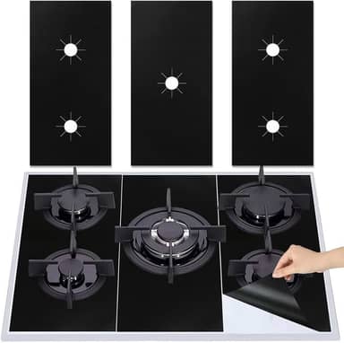 Capa para fogão a gás - 3 peças de capas reutilizáveis de queimador a gás antiaderentes resistentes ao calor protetores de fogão a gás seguro para lava-louças (preto - conjunto)
