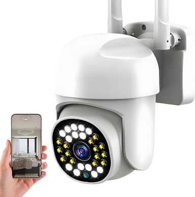 Câmera de Segurança wifi Externa IP Sem Fio HD 4MP, Câmera de Visão Noturna Infravermelha Wi-Fi 5G, Dupla Lente Grande Angular, IP66 à Prova D'água e à Prova de Poeira, Chamada de Voz Bidirecional