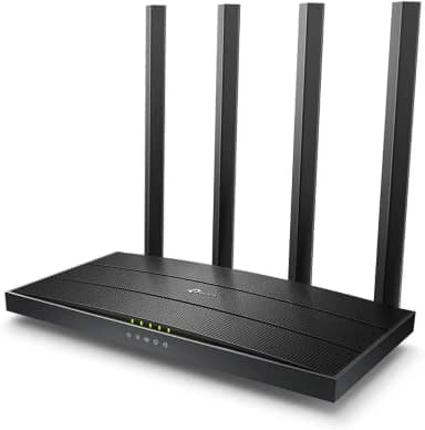 Roteador TP Link Mesh Gigabit Wi-Fi 5GHz Archer C6, MU-MIMO Dual Band Wireless Gaming Roteador, Velocidade Wi-Fi Até 867 Mbps/5 GHz + 400 Mbps/2.4 GHz, Suporta Controlo Parental, Wi-Fi para Convidados