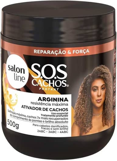 Salon Line, Ativador de Cachos, SOS Cachos Arginina, Não Vegano - Para Cabelos Ondulados, Cacheados e Crespos, 500g