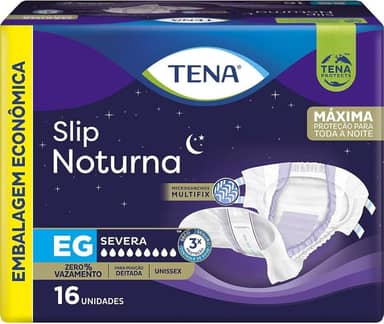Tena Slip Noturna, Fralda Geriátrica para Incontinência Urinária, EG - 16 unidades