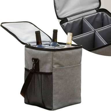 Bolsa Térmica Vinho Champanhe Wine Bag 4 Garrafas Multiuso