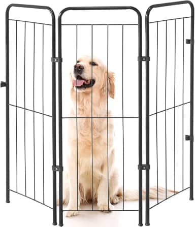 Cercado Grande Dobrável 98cm Pet Portátil de Segurança Preto