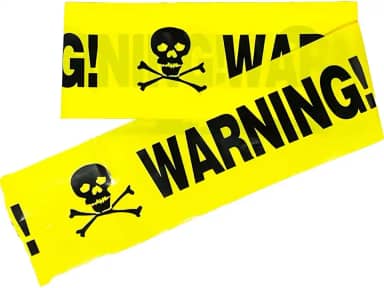 Faixa Decorativa Halloween Cena de Crime Sangrenta Longa Com 6 Metros (Warning)