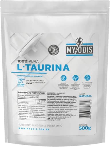 Taurina 500g - 100% Pura Importada - Suplemento em Pó - Myódis