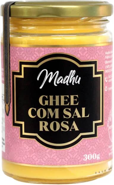 Manteiga Ghee 300g Clarificada C/Sal Rosa do Himalaia - Madhu