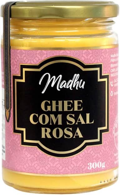 Manteiga Ghee 300g Clarificada C/Sal Rosa do Himalaia - Madhu