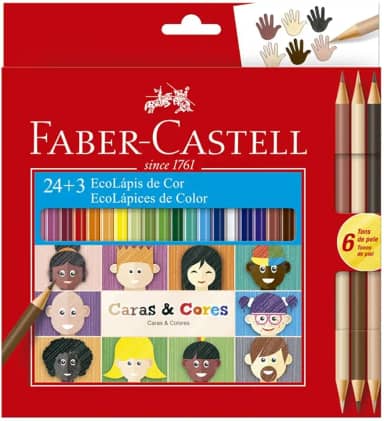 ECOLAPIS 24+3 CARAS & CORES, Faber-Castell, 120124CC, Tons de pele