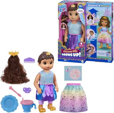 Baby Alive, Boneca Bebê Princess Ellie Grows Up! Castanha