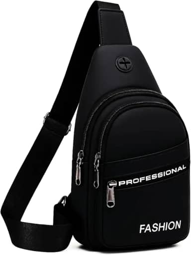 Pochete Bolsa Tiracolo Transversal Masculina Feminina Unissex Impermeável para Ombro ou Peito com Saída para Fone – Esportiva Casual de Viagem Trabalho Passeio e Academia
