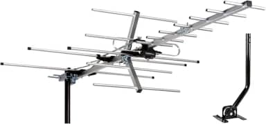 [Mais recente 2020] Antena de TV de cinco estrelas, antena externa Yagi Satellite HD com alcance de até 200 quilômetros – antena de TV de montagem no sótão ou no teto, antena OTA digital de longo alcance para 4K 1080P, Antenna plus J pole