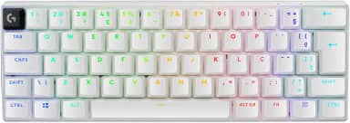 Teclado Mecânico Gamer Sem Fio Logitech G PRO X 60 LIGHTSPEED com Design Ultra Compacto TKL 60%, Switch Óptico GX Tactile, RGB LIGHTSYNC, Conexão Bluetooth ou USB, Compatível com Windows - Branco