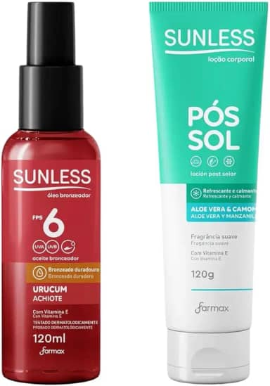 Kit Sunless Bronzeador Urucum 120ml + Pós-Sol Aloe 120ml