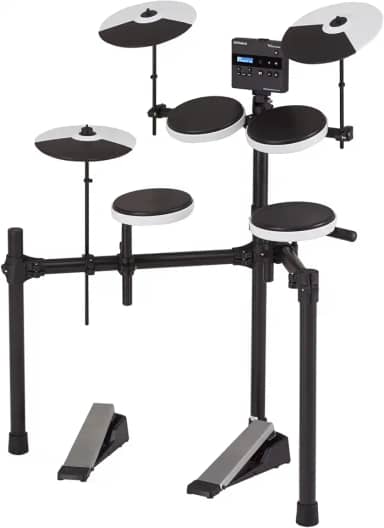 Roland TD-02K V-Drums | Kit de bateria eletrônica compacta de nível básico com reprodução expressiva, recursos de redução de ruído, suporte ajustável em altura e expansão Bluetooth opcional | Função