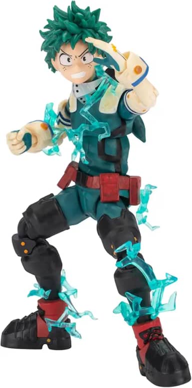 Total Anime Izuku Midoriya - 6.5-Inch Scale Figure with Swappable Faceplates, Alternate Hands, and Energy Effects