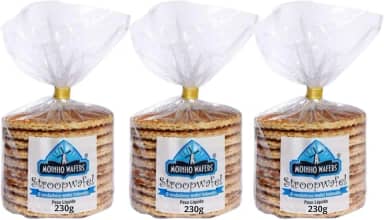 Moinho Wafers Stroopwafel Holandês, Kit com 3 Pacotes, 230g Cada