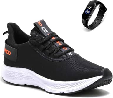 Tenis Masculino Academia Corrida Treino Esportivo Caminhada Confortavel e Leve + Relógio Digital