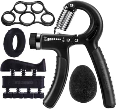 Hand Grip Kit com 5 Peças Fortalecedor de Mão Exercitador Dedos e Punhos Exercício Fisioterapia Dedos Mãos
