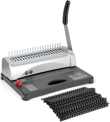 3-5MM Margem, Máquina de Encadernação, Encadernadora Perfuradora para Espiral, Suporte para Papel A4 E A5, 21 Furos Máquina de Encadernação, Corte 12 Folhas Ao Mesmo Tempo, Encadernação 450 Folhas